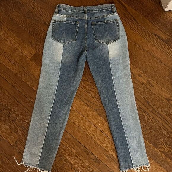 PACSUN Jeans Vintage Icon Two Tone Blue High Rise Rigid Size 27 Preloved - Picture 3 of 6